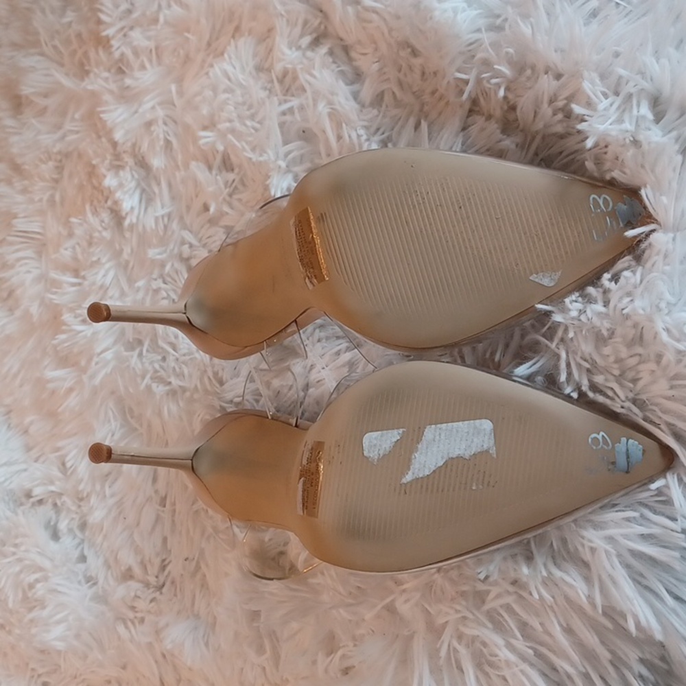 Steve Madden Vienne Clear & Nude Strappy High Heels Pumps - Picture 10 of 10